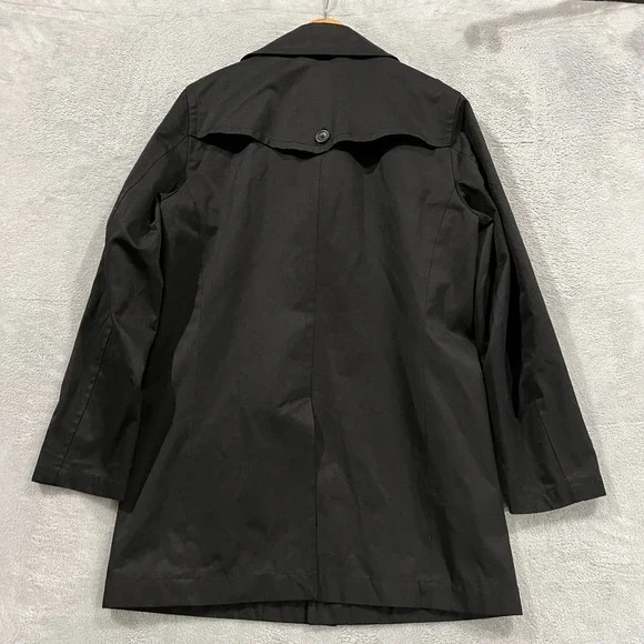 Banana Republic Trench Coat Jacket Men's Medium Black Rain Coat Career Preppy‎